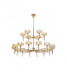 Salisbury 20 Light G9 2-Tier Light With French Gold And Crystal Shade-1