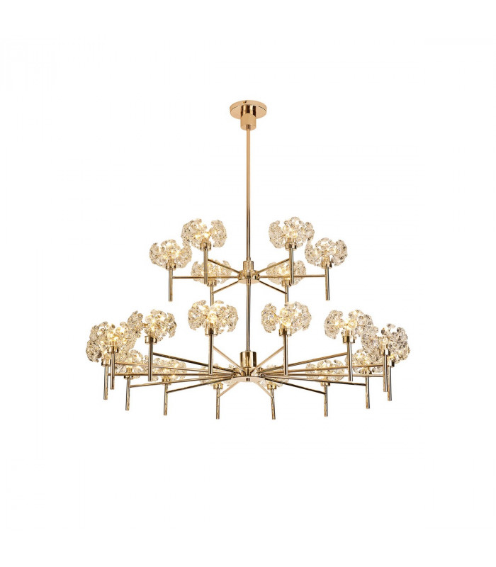Salisbury 20 Light G9 2-Tier Light With French Gold And Crystal Shade-1