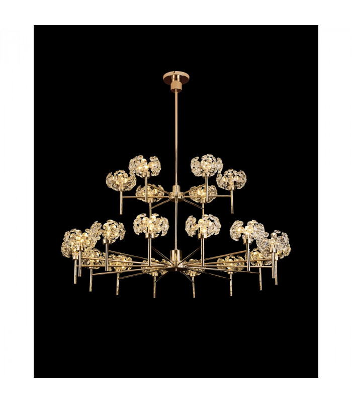 Salisbury 20 Light G9 2-Tier Light With French Gold And Crystal Shade-3