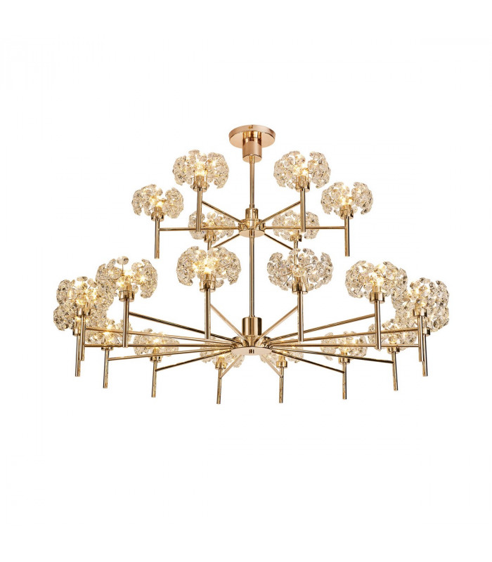 Salisbury 20 Light G9 2-Tier Light With French Gold And Crystal Shade-5