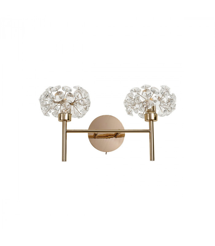 Salisbury 2 Light G9 Switched Wall Lamp With French Gold And Crystal Shade-4