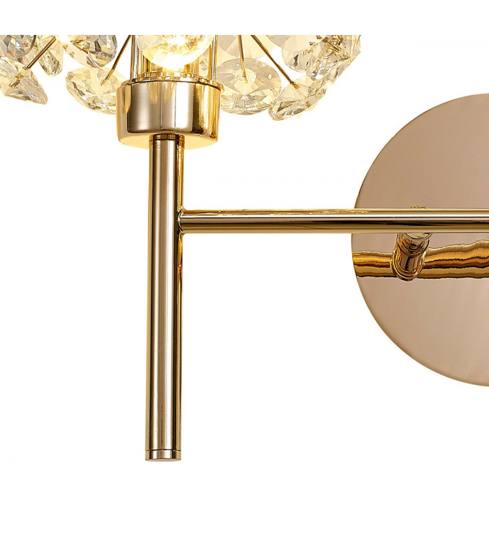 Salisbury 2 Light G9 Switched Wall Lamp With French Gold And Crystal Shade-5
