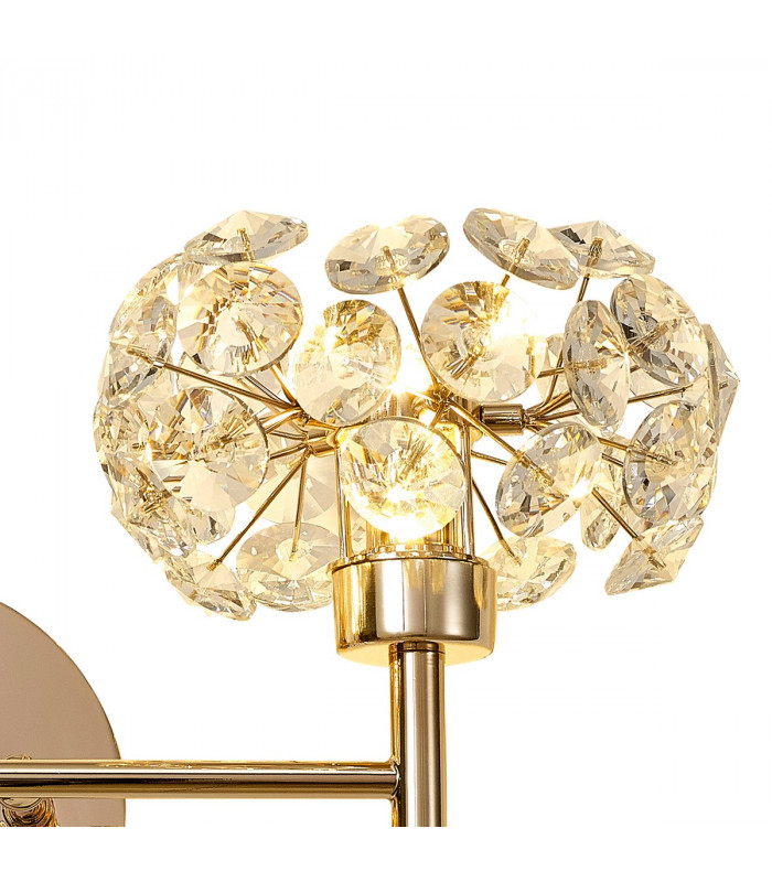 Salisbury 2 Light G9 Switched Wall Lamp With French Gold And Crystal Shade-6
