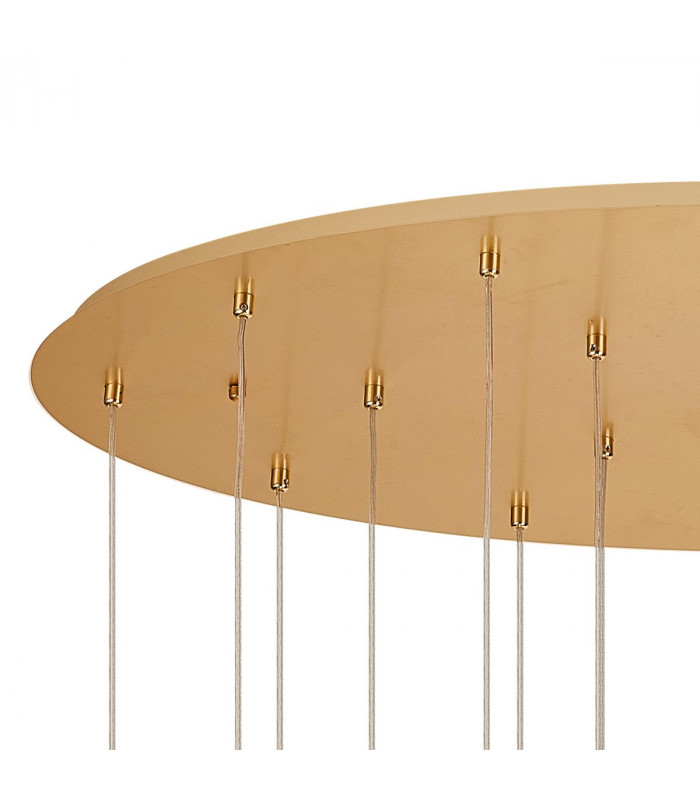Salisbury 19 Light G9 3.5m Oval Multiple Ceiling Pendant With French Gold And Crystal Shade-5