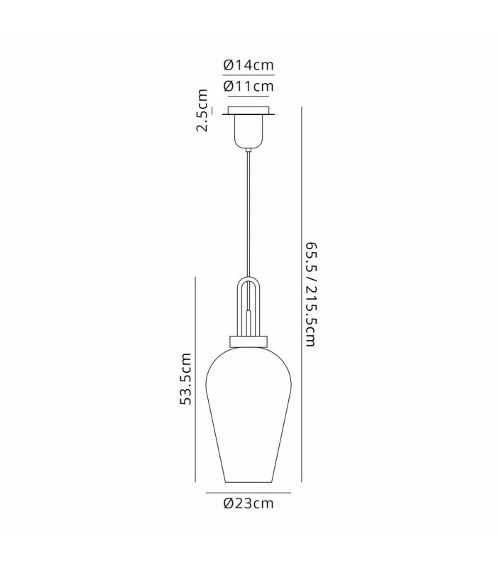 Yorktown Ceiling Pendant E27 With 23cm Pear Glass Copper Matt Black Clear-2