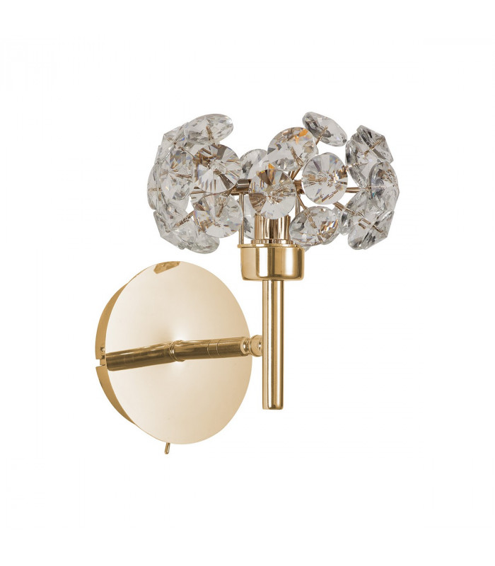 Salisbury Adjustable G9 Switched Wall Lamp With French Gold And Crystal Shade-4