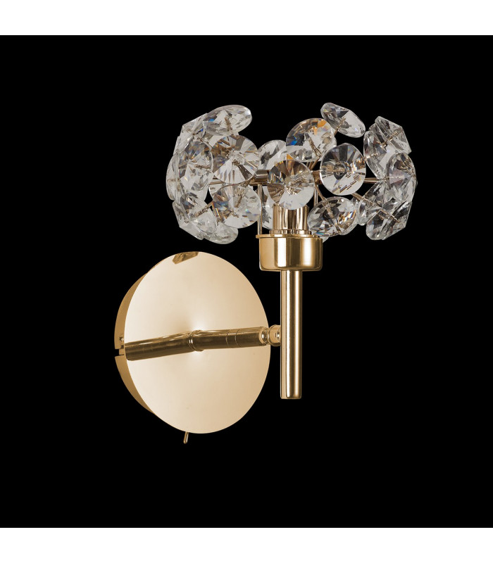 Salisbury Adjustable G9 Switched Wall Lamp With French Gold And Crystal Shade-10
