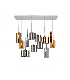 Baldwin Linear Ceiling Pendant 2m 12 Light G9 Polished Chrome Chrome Copper Type A B C Shade-1