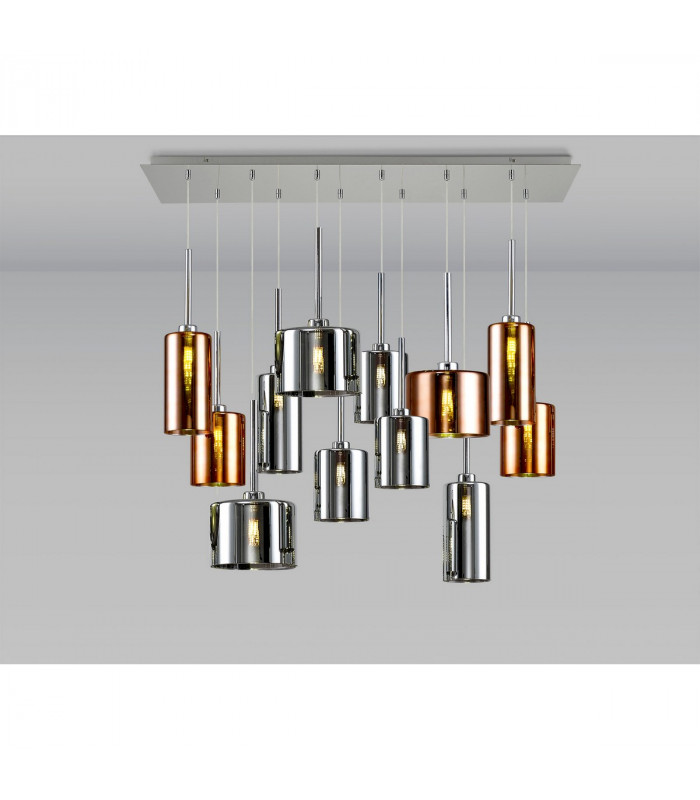 Baldwin Linear Ceiling Pendant 2m 12 Light G9 Polished Chrome Chrome Copper Type A B C Shade-3