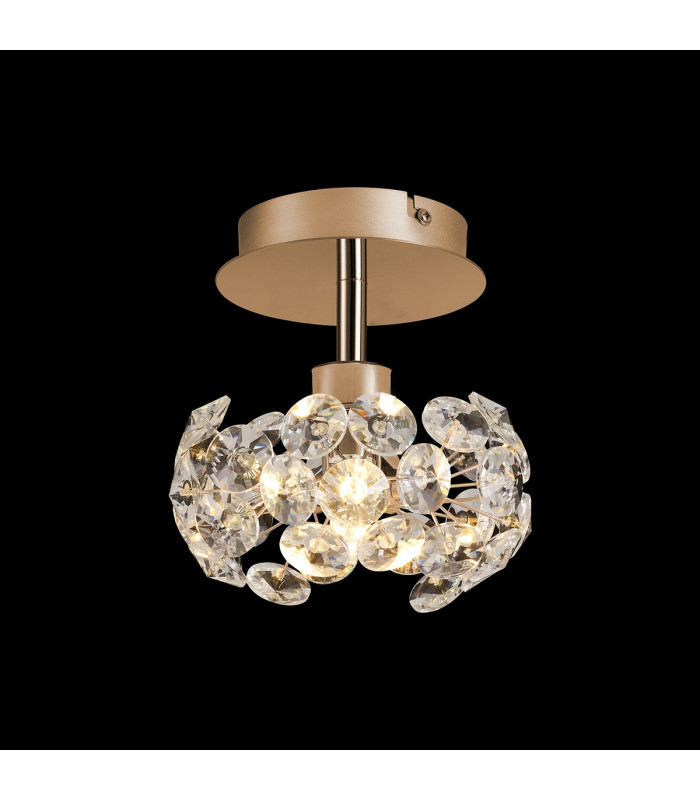 Salisbury G9 Ceiling Lamp With French Gold And Crystal Shade-3