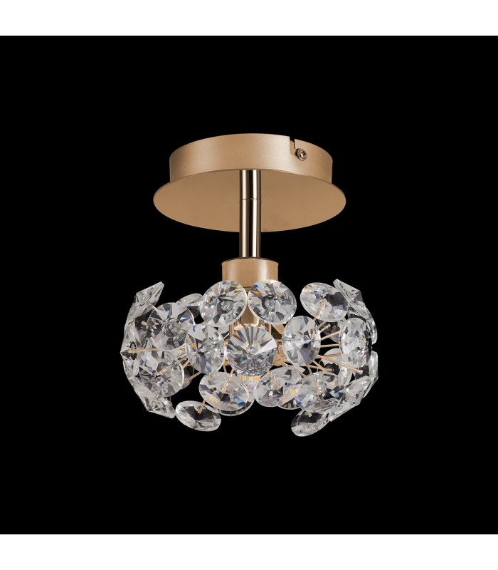 Salisbury G9 Ceiling Lamp With French Gold And Crystal Shade-10