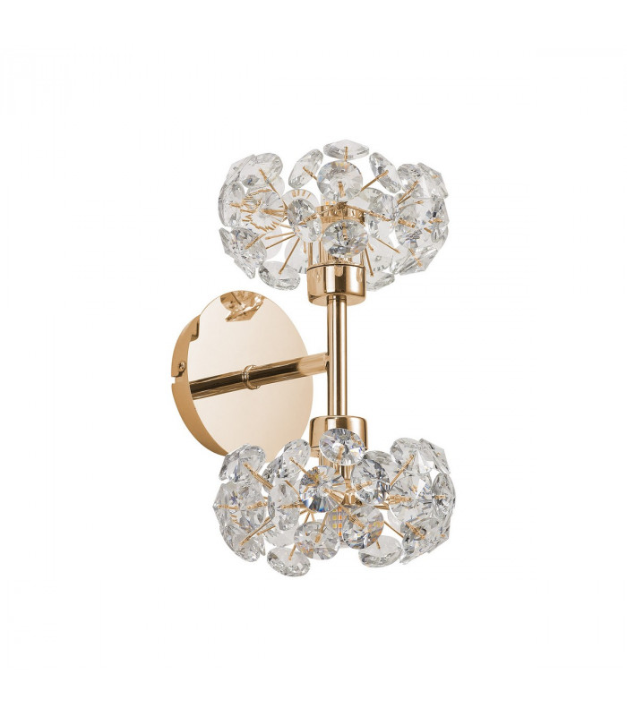 Salisbury 2 Light G9 Switched Up Down Wall Lamp With French Gold And Crystal Shade-4