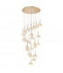 Salisbury 24 Light G9 5m Round Multiple Ceiling Pendant With French Gold And Crystal Shade-1