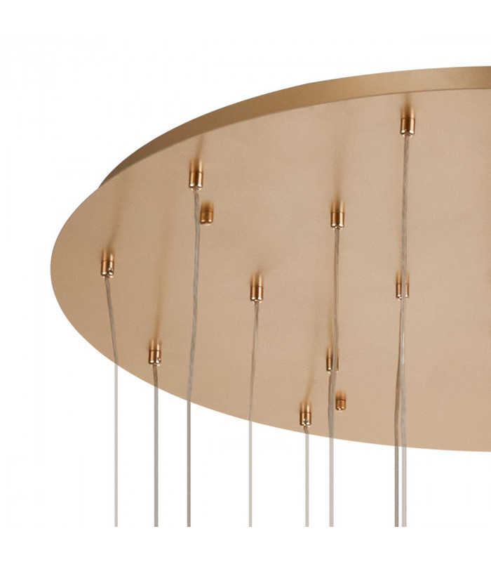 Salisbury 24 Light G9 5m Round Multiple Ceiling Pendant With French Gold And Crystal Shade-5