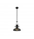 Worcester Ceiling Pendant E27 With 30cm Round Glass Shade Matt Black Smoked-1