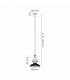 Worcester Ceiling Pendant E27 With 30cm Round Glass Shade Matt Black Smoked-2