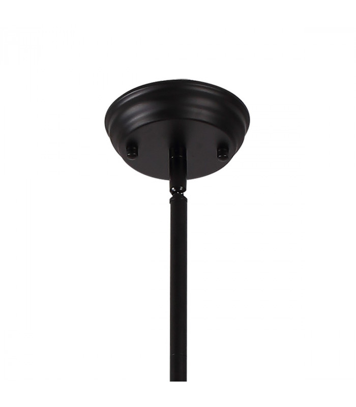 Worcester Ceiling Pendant E27 With 30cm Round Glass Shade Matt Black Smoked-5