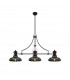 Worcester 3 Light Linear Ceiling Pendant E27 With 30cm Round Glass Shade Matt Black Smoked-1