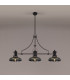 Worcester 3 Light Linear Ceiling Pendant E27 With 30cm Round Glass Shade Matt Black Smoked-3