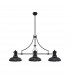 Worcester 3 Light Linear Ceiling Pendant E27 With 30cm Round Glass Shade Matt Black Smoked-4