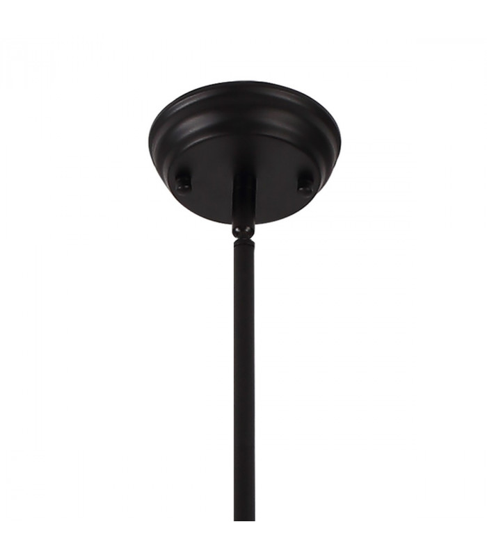 Worcester 3 Light Linear Ceiling Pendant E27 With 30cm Round Glass Shade Matt Black Smoked-5
