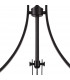 Worcester 3 Light Linear Ceiling Pendant E27 With 30cm Round Glass Shade Matt Black Smoked-6
