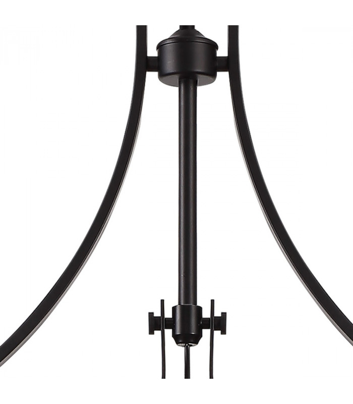Worcester 3 Light Linear Ceiling Pendant E27 With 30cm Round Glass Shade Matt Black Smoked-6