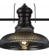Worcester 3 Light Linear Ceiling Pendant E27 With 30cm Round Glass Shade Matt Black Smoked-7