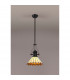 Worcester Ceiling Pendant E27 With 30cm Tiffany Shade Matt Black Amber Cream Crystal-3
