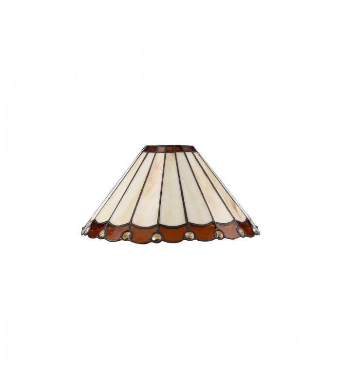 Worcester Ceiling Pendant E27 With 30cm Tiffany Shade Matt Black Amber Cream Crystal-8