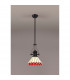 Worcester Ceiling Pendant E27 With 30cm Tiffany Shade Matt Black Red Cream Crystal-3