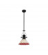 Worcester Ceiling Pendant E27 With 30cm Tiffany Shade Matt Black Red Cream Crystal-4