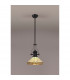 Worcester Ceiling Pendant E27 With 30cm Tiffany Shade Matt Black Amber Cream Crystal-3