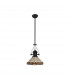 Worcester Ceiling Pendant E27 With 30cm Tiffany Shade Matt Black Amber Cream Crystal-4