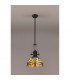 Worcester Ceiling Pendant E27 With 30cm Tiffany Shade Matt Black Blue Orange Crystal-3