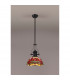 Worcester Ceiling Pendant E27 With 30cm Tiffany Shade Matt Black Purple Pink Crystal-3