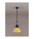 Worcester Ceiling Pendant E27 With 30cm Tiffany Shade Matt Black Beige Clear Crystal-3