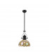 Worcester Ceiling Pendant E27 With 30cm Tiffany Shade Matt Black Beige Clear Crystal-4