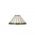 Worcester 3 Light Linear Ceiling Pendant E27 With 30cm Tiffany Shade Matt Black Green Cream Crystal-8
