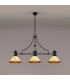 Worcester 3 Light Linear Ceiling Pendant E27 With 30cm Tiffany Shade Matt Black Amber Cream Crystal-3