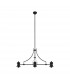 Worcester 3 Light Linear Ceiling Pendant E27 With 30cm Tiffany Shade Matt Black Red Cream Crystal-5