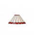 Worcester 3 Light Linear Ceiling Pendant E27 With 30cm Tiffany Shade Matt Black Red Cream Crystal-8