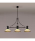 Worcester 3 Light Linear Ceiling Pendant E27 With 30cm Tiffany Shade Matt Black Amber Cream Crystal-3