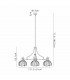 Worcester 3 Light Linear Ceiling Pendant E27 With 30cm Tiffany Shade Matt Black Blue Orange Crystal-2