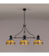 Worcester 3 Light Linear Ceiling Pendant E27 With 30cm Tiffany Shade Matt Black Blue Orange Crystal-3