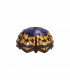 Worcester 3 Light Linear Ceiling Pendant E27 With 30cm Tiffany Shade Matt Black Blue Orange Crystal-5
