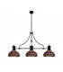Worcester 3 Light Linear Ceiling Pendant E27 With 30cm Tiffany Shade Matt Black Purple Pink Crystal-4