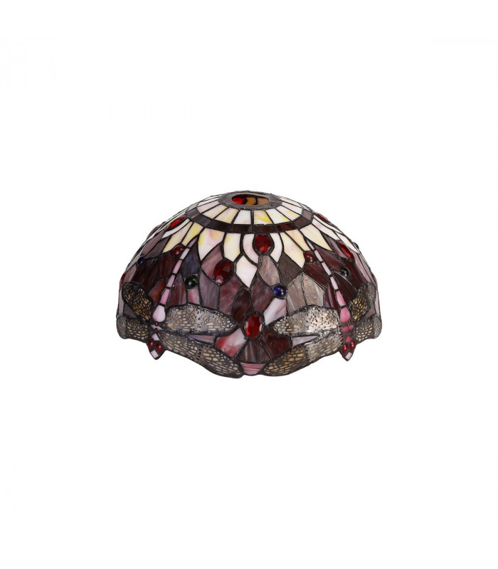Worcester 3 Light Linear Ceiling Pendant E27 With 30cm Tiffany Shade Matt Black Purple Pink Crystal-5