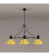 Worcester 3 Light Linear Ceiling Pendant E27 With 30cm Tiffany Shade Matt Black Beige Clear Crystal-3
