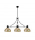 Worcester 3 Light Linear Ceiling Pendant E27 With 30cm Tiffany Shade Matt Black Beige Clear Crystal-5